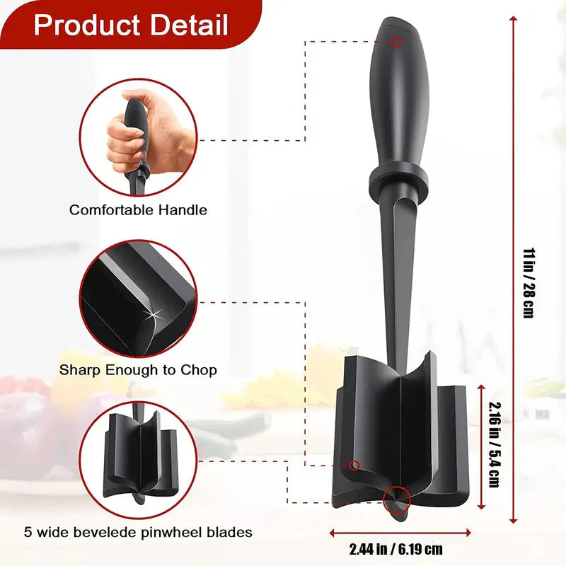 Kitchen Meat Chopper Ground Beef Masher Utensil Heat Resistant Non-Stick