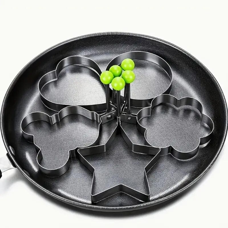 6-Pieces: Creative Stainless Steel Egg Cooking Ring Set