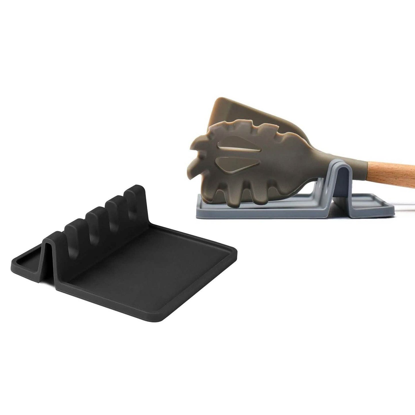 Non-Slip Heat Resistant Silicone Multiple Utensil Rest with Drip Pad